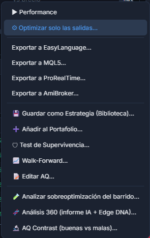 Optimize the exits only menu and the Lab with the entry frozen